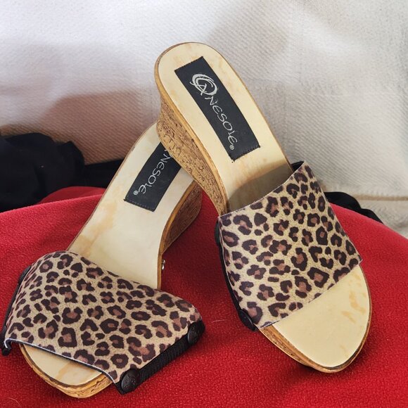 Onesole Seven Set Interchangeable Strap Cork Slide Wedge Slip On Sandals Size 7 - Picture 16 of 16